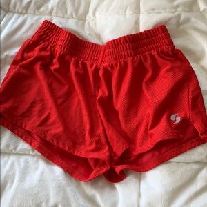 soffe running shorts in red